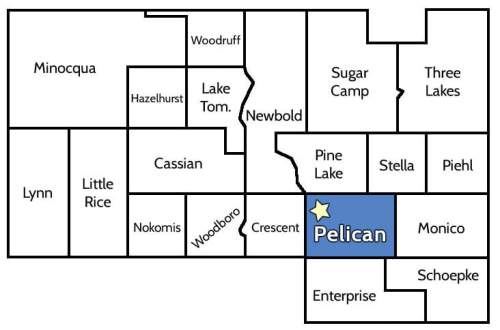 Map of Pelican, WI
